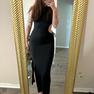 Black cutout maxi dress